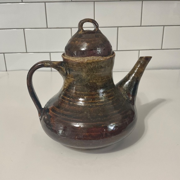 VTG Dark Brown Ceramic Clay Tea Pot - Picture 4 of 8